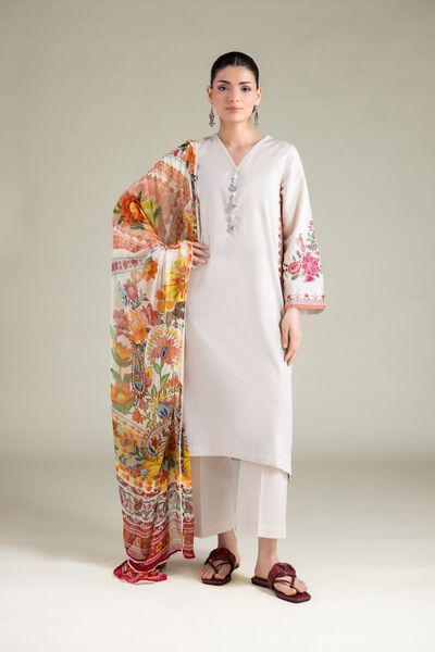 Embroidered | Cotton Dobby | Pants | AED 80.00