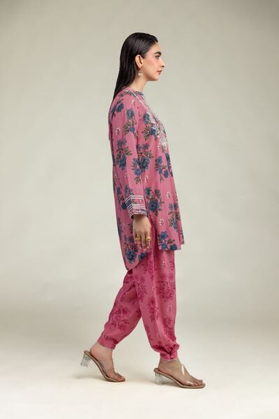 Embroidered | Raw Silk | Floral Pink Shalwar | AED 30.00