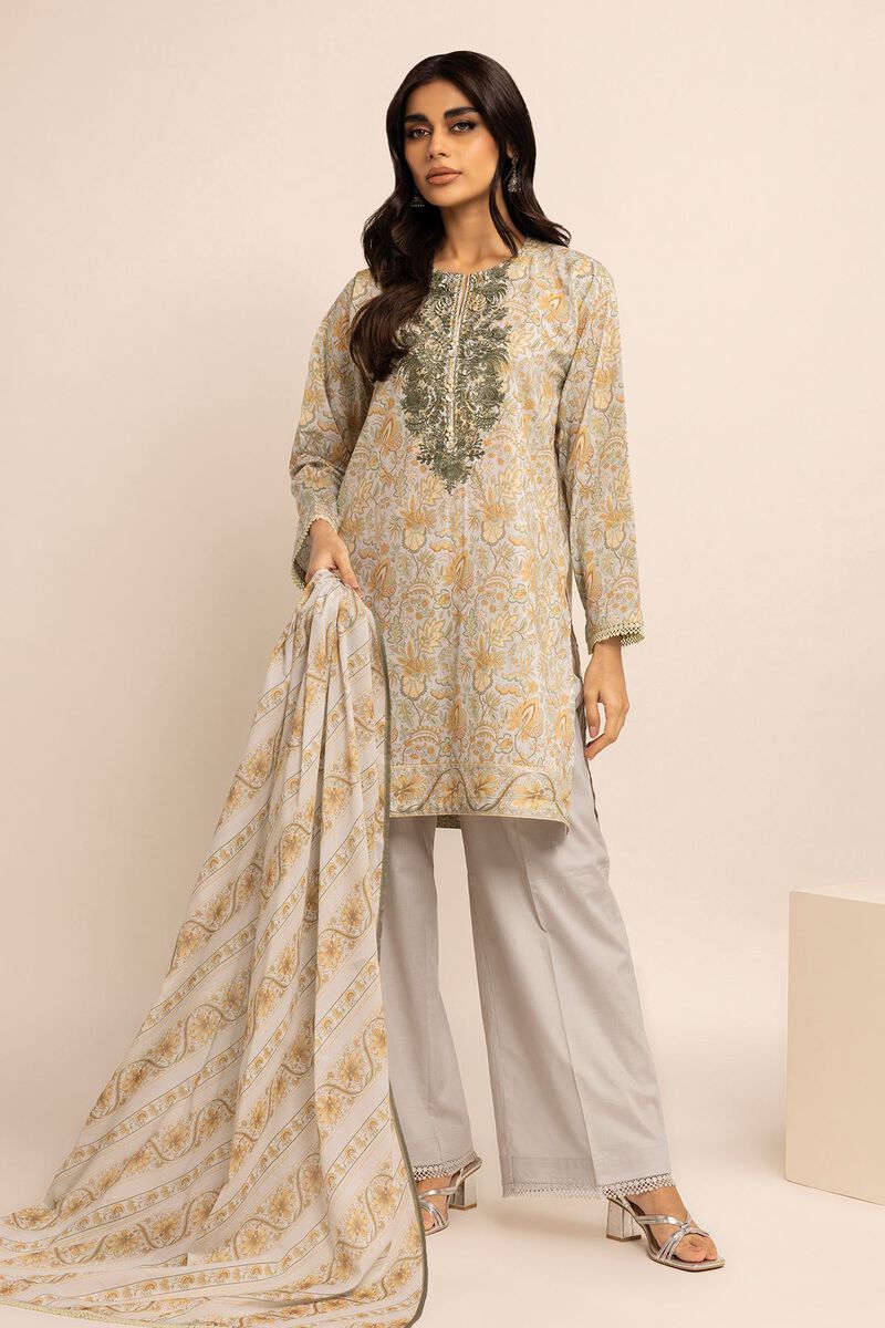 Embroidered | Cambric | Fabrics 3 Piece | null