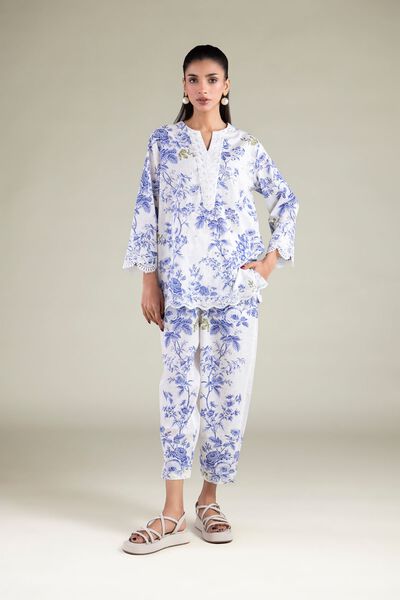 Embroidered | Cambric | Trousers | AED 60.00