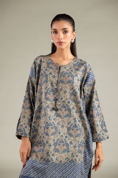 Printed | Cambric | Round-Neck Kurta | AED 130.00