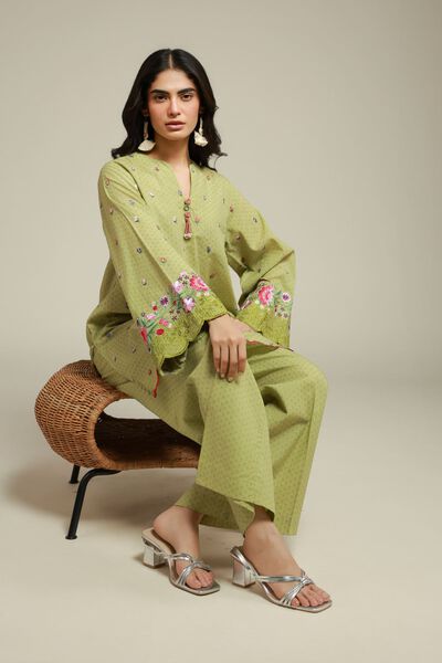 Embroidered | Cotton Dobby | 2-Piece Tailored Set | AED 230.00