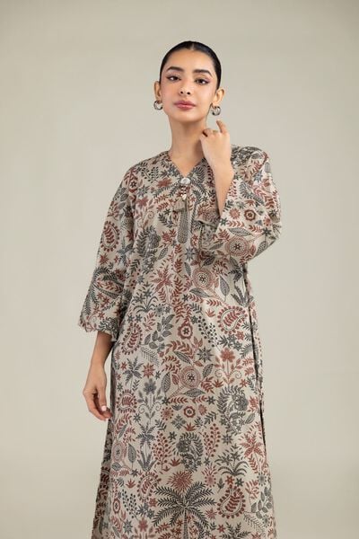 Printed | Textured Weave | Long Floral Kurta | AED 130.00