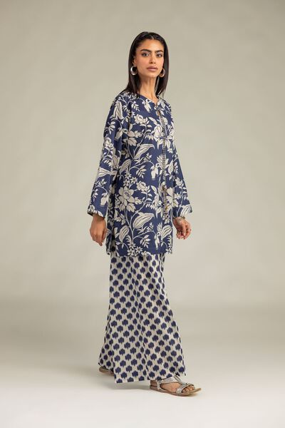 Printed | Cambric | Navy Cambric Pants | AED 130.00