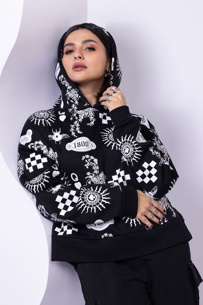 Printed | Cotton Polyester Fleece | Hoodie | AED 30.00