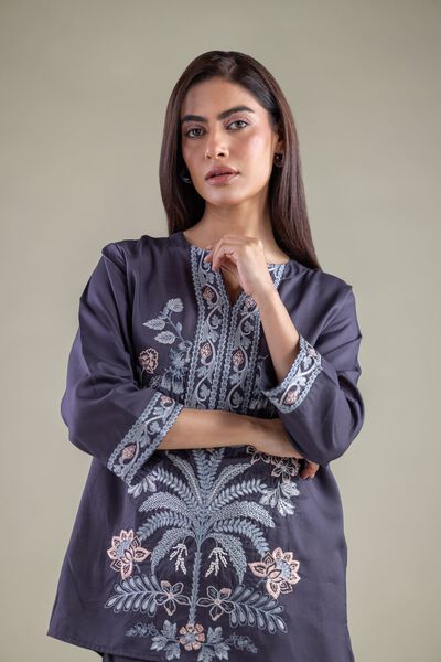 Embroidered | Textured Weave | Tunic | AED 75.00