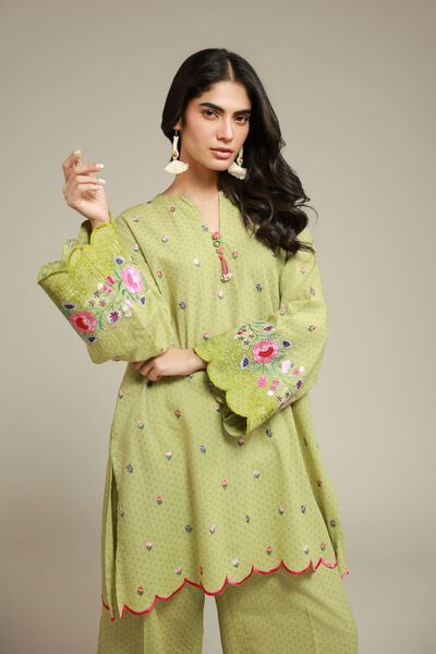 Embroidered | Cotton Dobby | 2-Piece Tailored Set | AED 230.00