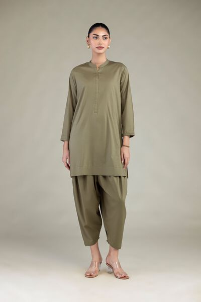 Dyed | Cotton Viscose | Solid Olive Shalwar | AED 130.00