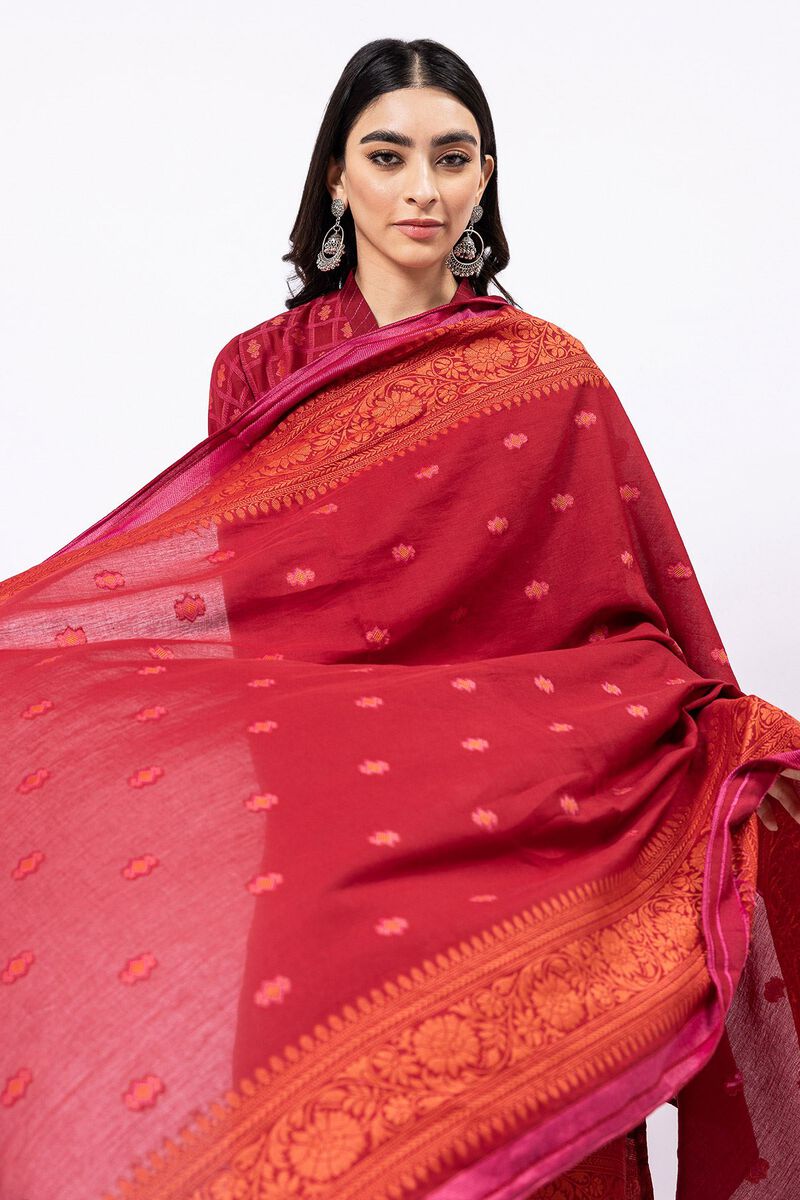 Dyed | Cotton Brosha Jacquard | Fabrics 3 Piece | null