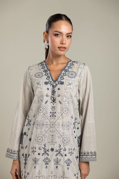 Embroidered | Heavy Textured Cotton | Fabrics 2 Piece | Top and Bottom | AED 230.00