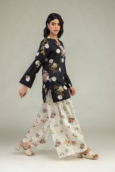Embroidered | Cambric | Floral Cambric Pants | AED 80.00