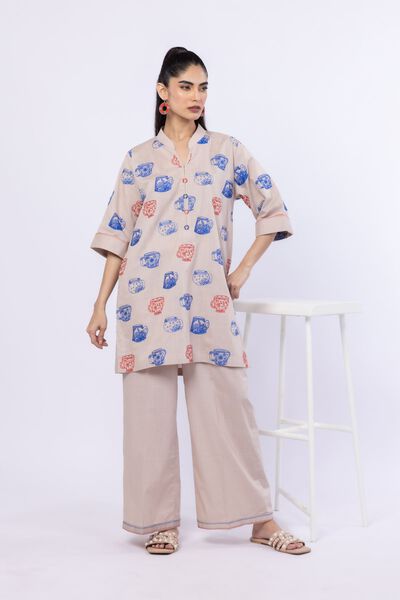 Embroidered | Crosshatch Poplin | Pants | AED 18.00