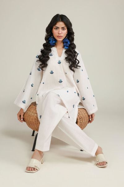 Embroidered | Dobby | Tailored 2-Piece Set | AED 200.00