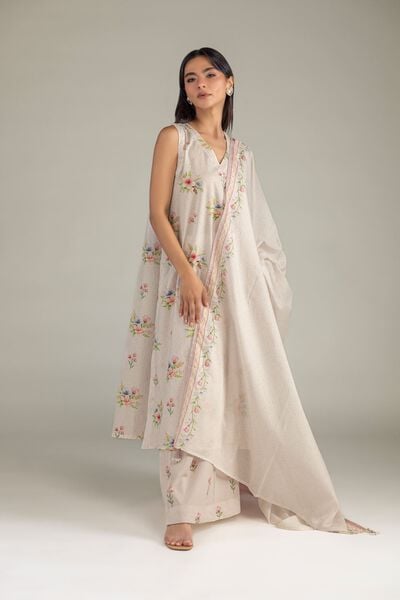 Printed | Cambric | Sleeveless Cambric Kurta | AED 150.00