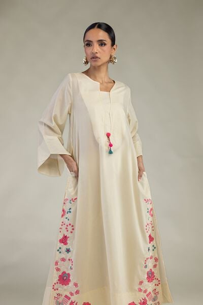 Embroidered | Cambric | Long Floral Kurta | AED 180.00