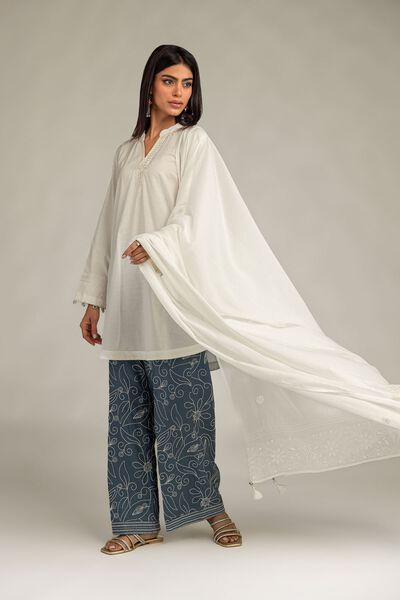 Embroidered | Lawn | White Lawn Dupatta | AED 150.00