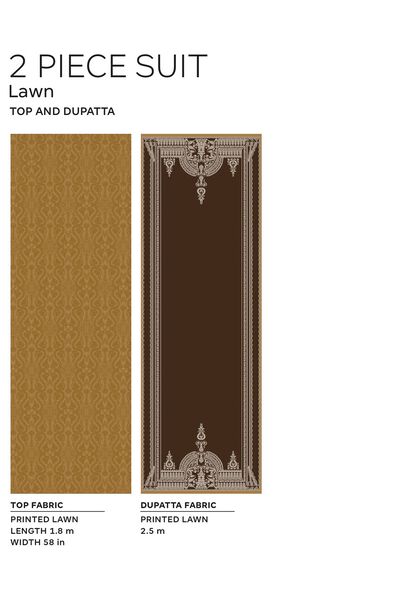 Fabrics 2 Piece | Top Dupatta, MUSTARD, hi-res