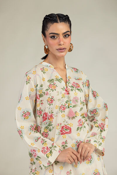 Printed | Cambric | Floral Cambric Kurta | AED 150.00