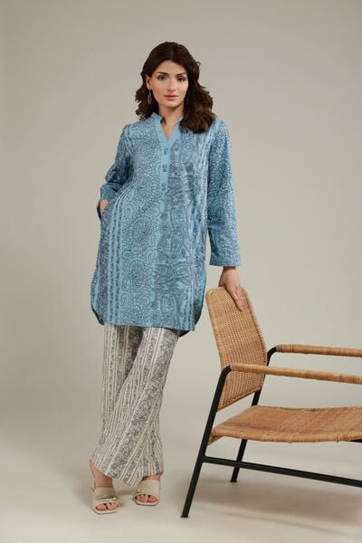 Embroidered | Cotton Crinkle | Relaxed Striped Pants | AED 112.00
