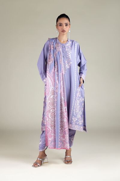 Embroidered | Raw Silk | Floral Embroidered Shalwar | AED 65.00