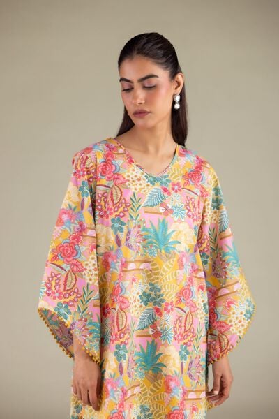 Printed | Cambric | V-Neck Kurta | AED 100.00