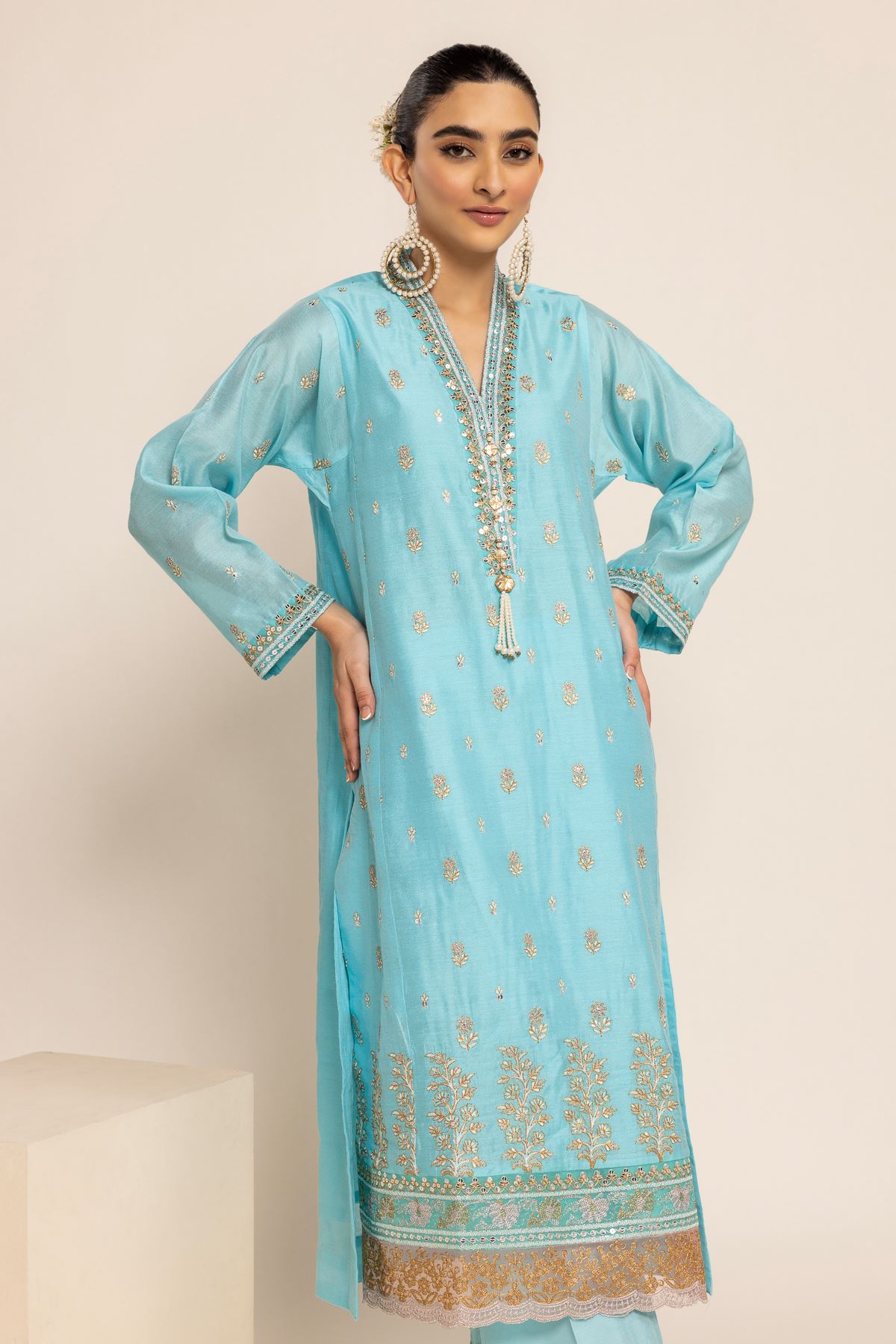 Buy Kurta | Embroidered | 66.00 AED | 1001786970 | Khaadi United Arab ...