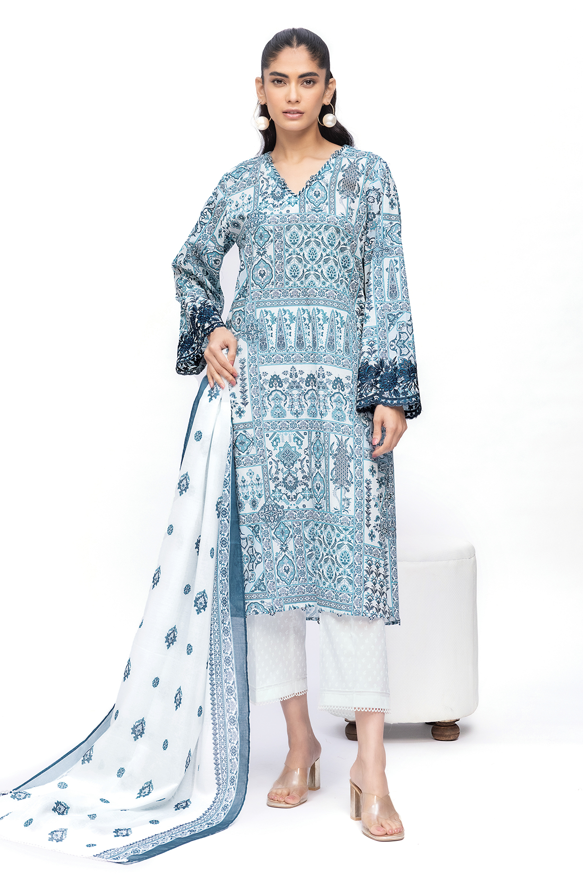 Buy Fabrics 3 Piece | 0.0 N/A | SS2319A-VG_MULTI | Khaadi United