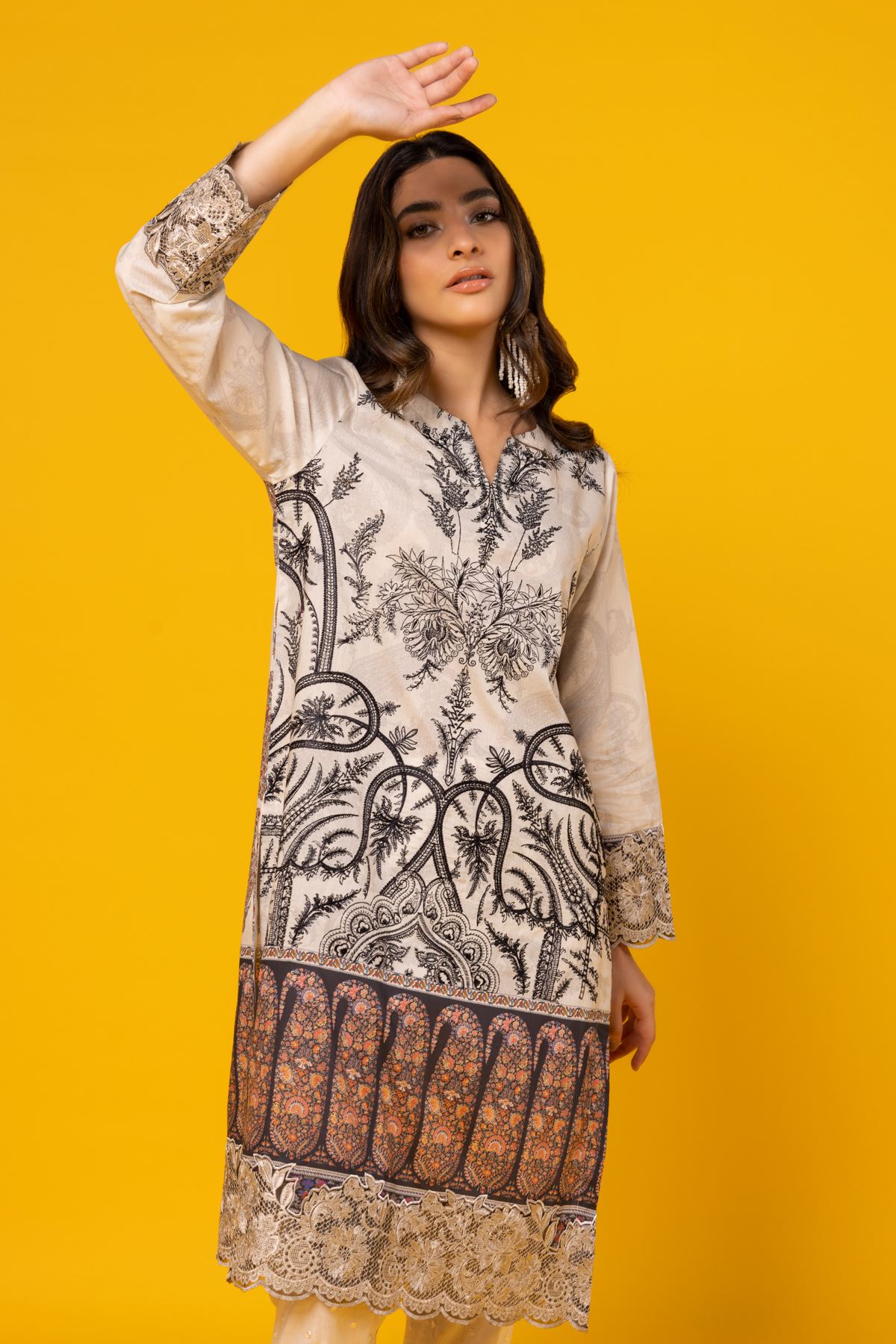 Buy Kurta Embroidered 63.00 AED 1001746234 Khaadi United Arab